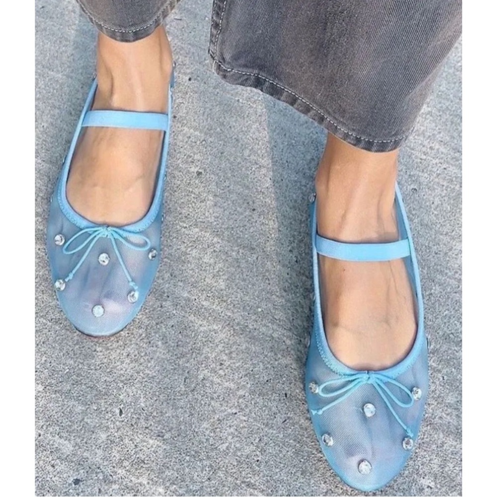 FREE PEOPLE ~Crystal Embellished Mary Jane Flat (NWOT)